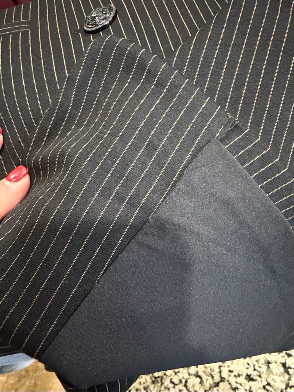Elie Tahari Black/Canel Pinstripe Sleeveless Vest - L - Picture 9 of 9